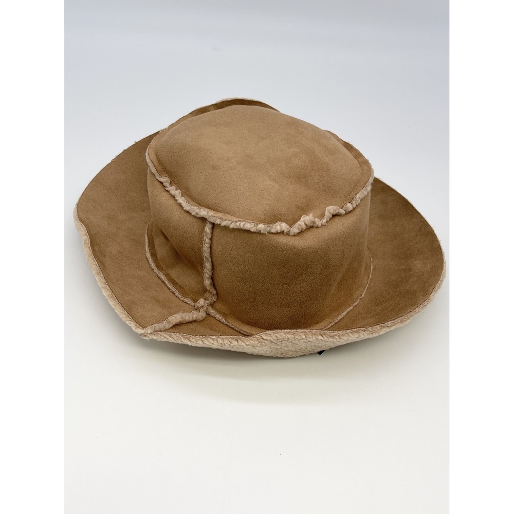 Hat Attack Unisex Reversible Faux Shearling Bucket Hat One Size Natural Sherpa